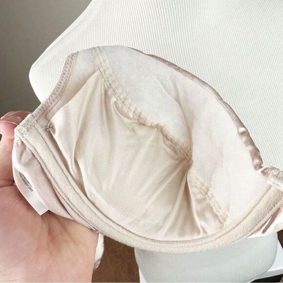 Victorias Secret Satin Second Skin Bra Vintage 90s Taupe 34C Push Up - Picture 7 of 8